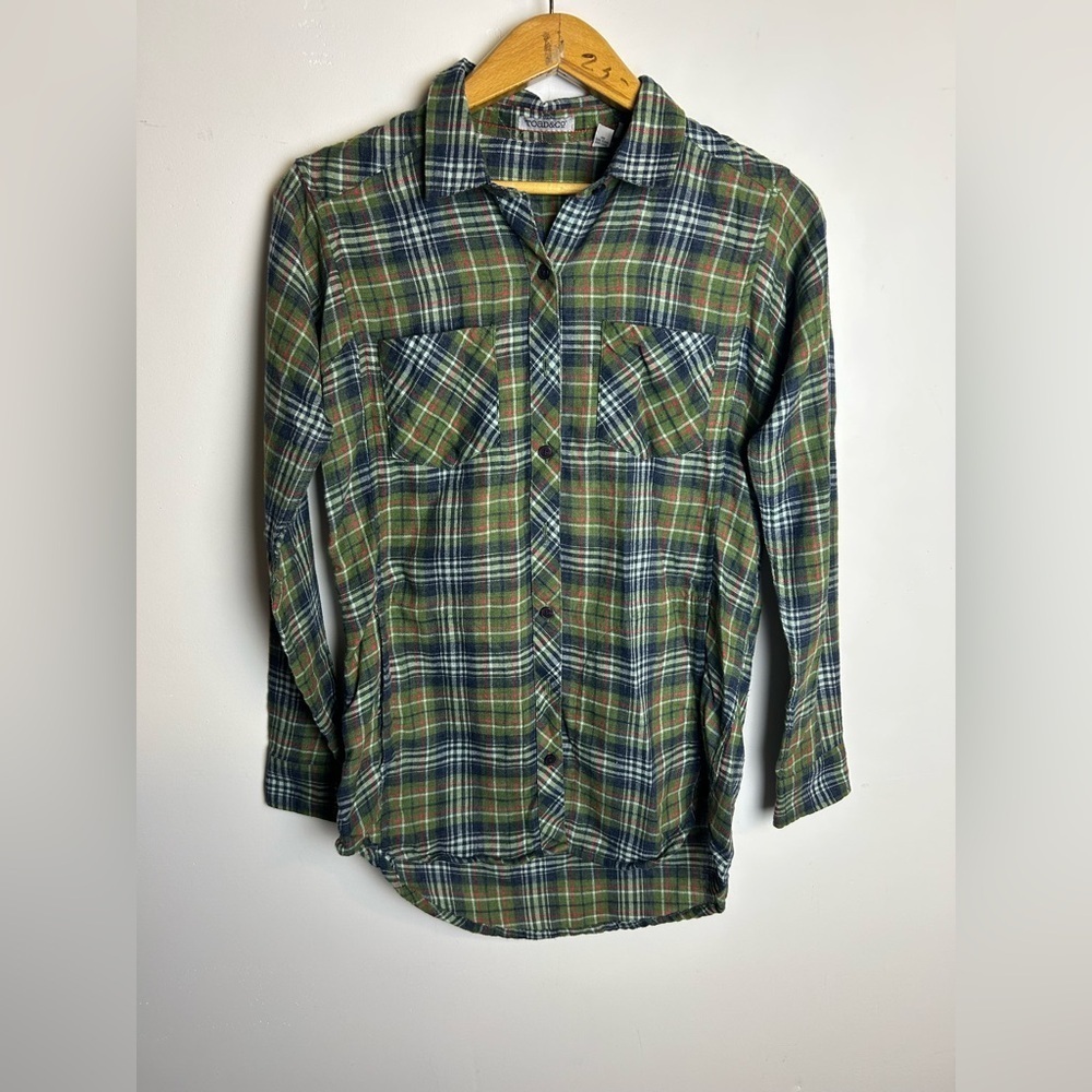 Toad & Co Men's Green Plaid Shirt Sz S Flannel Button Down Cabin Camping outdoor